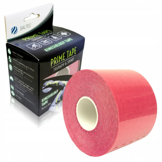 Saltec PRIME TAPE rožinė kinesiotapingo juosta, 5 cm × 5 m