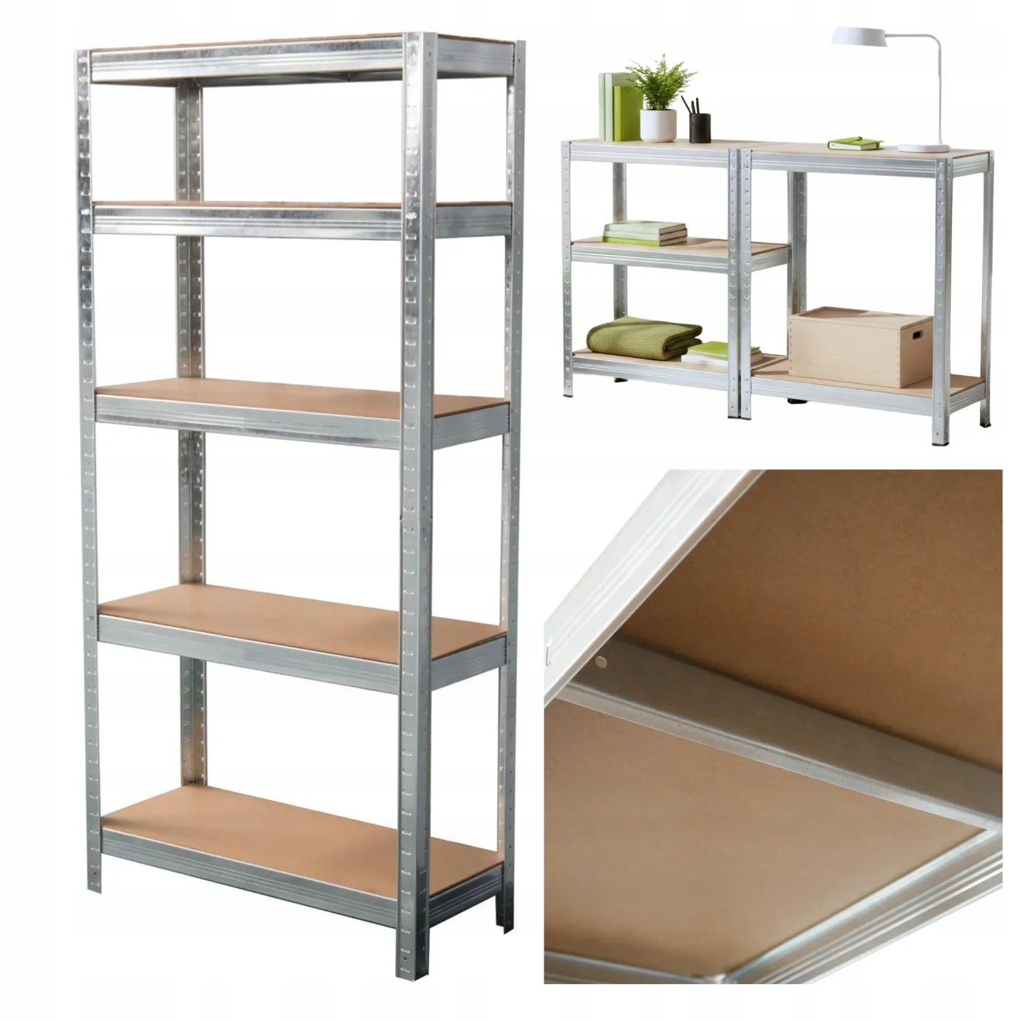 Sandėliavimo lentyna metalinė biurui garažui 5 LENTYNAI 180x90x40 875kg Avenido