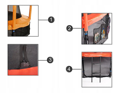 Saugi sodo batutas Maxy Comfort+ 8FT JUMPI su tinklu ir inkarų rinkiniu