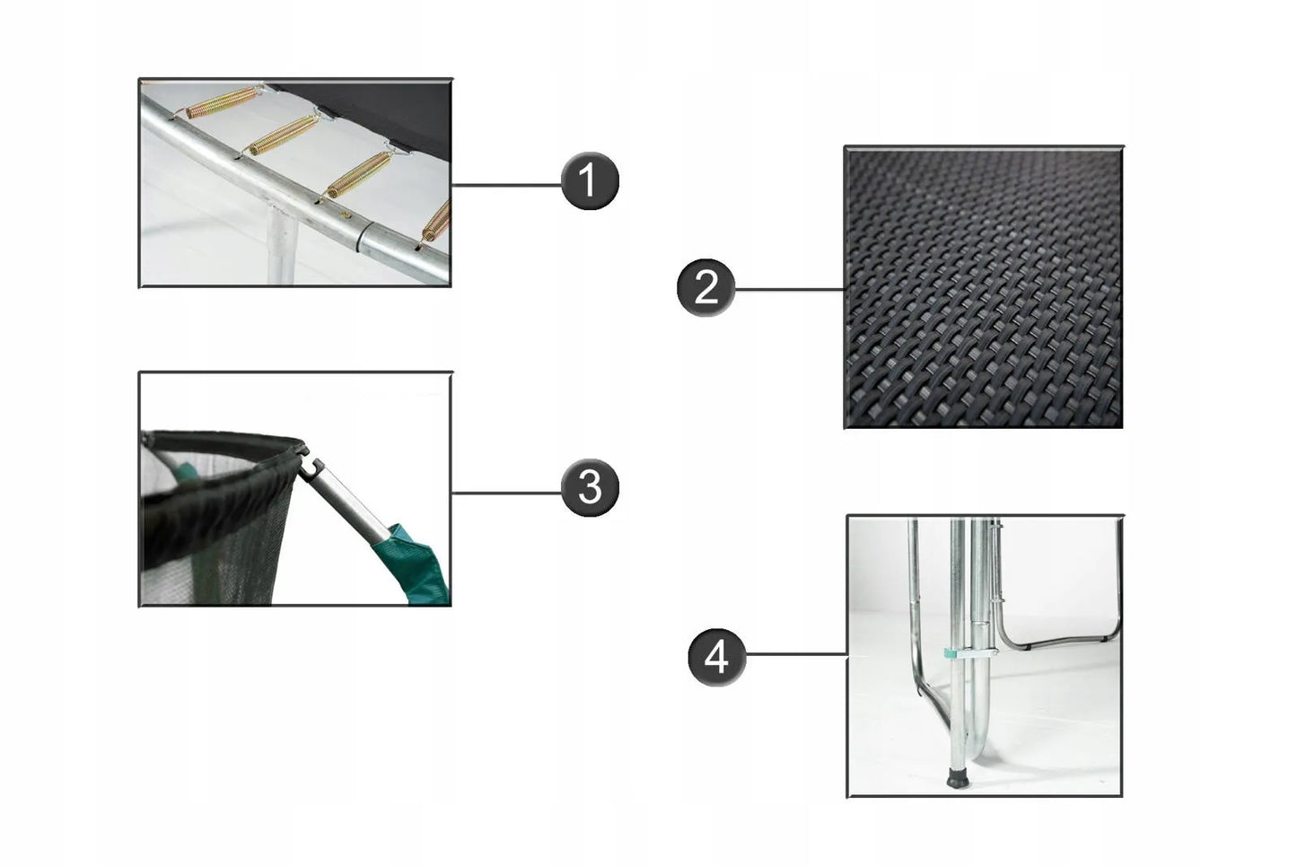 Saugus batutas Jumpi Maxy Comfort 12FT 374cm su apsauginiu tinklu, kopėčiomis ir priedų rinkiniu