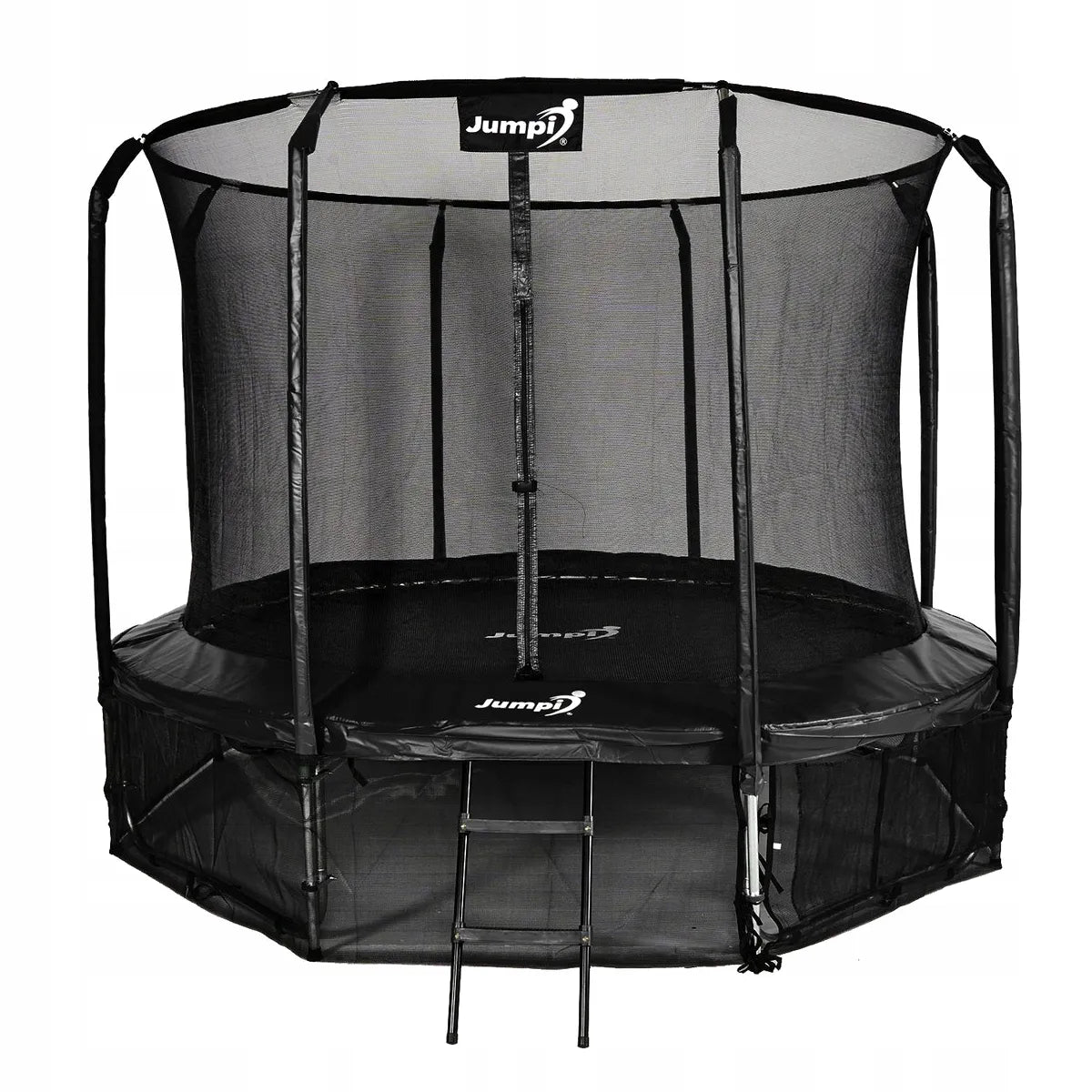 Saugus batutas Jumpi Maxy Comfort 12FT 374cm su apsauginiu tinklu, kopėčiomis ir priedų rinkiniu
