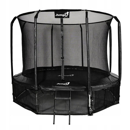 Saugus batutas Jumpi Maxy Comfort 12FT 374cm su apsauginiu tinklu, kopėčiomis ir priedų rinkiniu