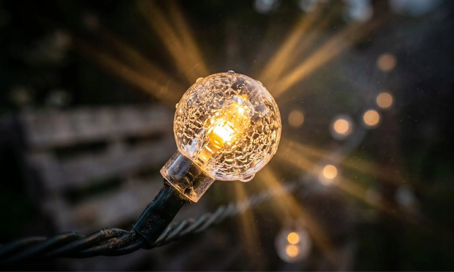 Saulės energija maitinama sodo girlianda 5m 50 LED lemputės balkonui