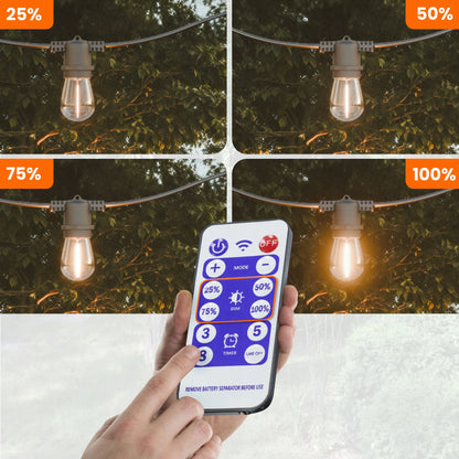 Saulės energija maitinama sodo girlianda Smartled, 10m, 10x LED E27 lemputės + pultelis