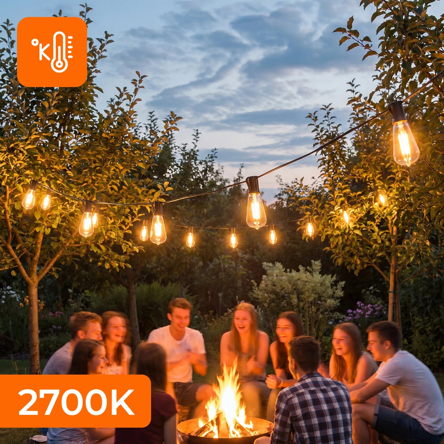 Saulės energija varoma sodo girlianda Smartled LED 10m 10x E12 lemputės + nuotolinio valdymo pultas