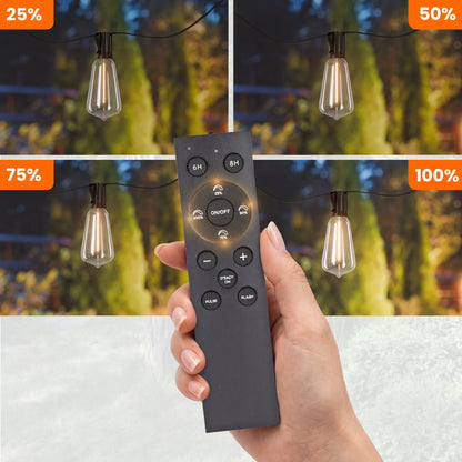 Saulės energija varoma sodo girlianda Smartled LED 10m 10x E12 lemputės + nuotolinio valdymo pultas