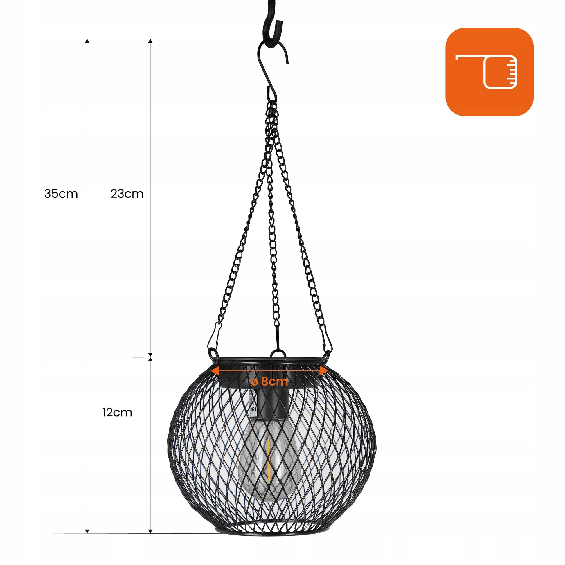 Saulės energija veikiantis LED šviestuvas IP44 sodo rutulys pakabinamas terasos žibintas