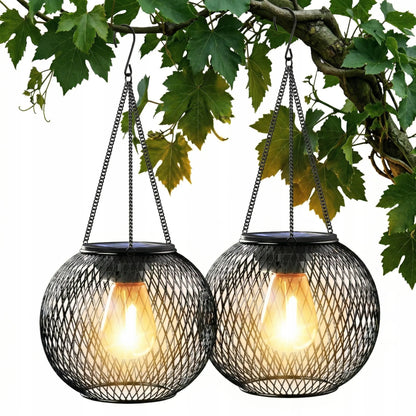 Saulės energija veikiantis LED šviestuvas IP44 sodo rutulys pakabinamas terasos žibintas