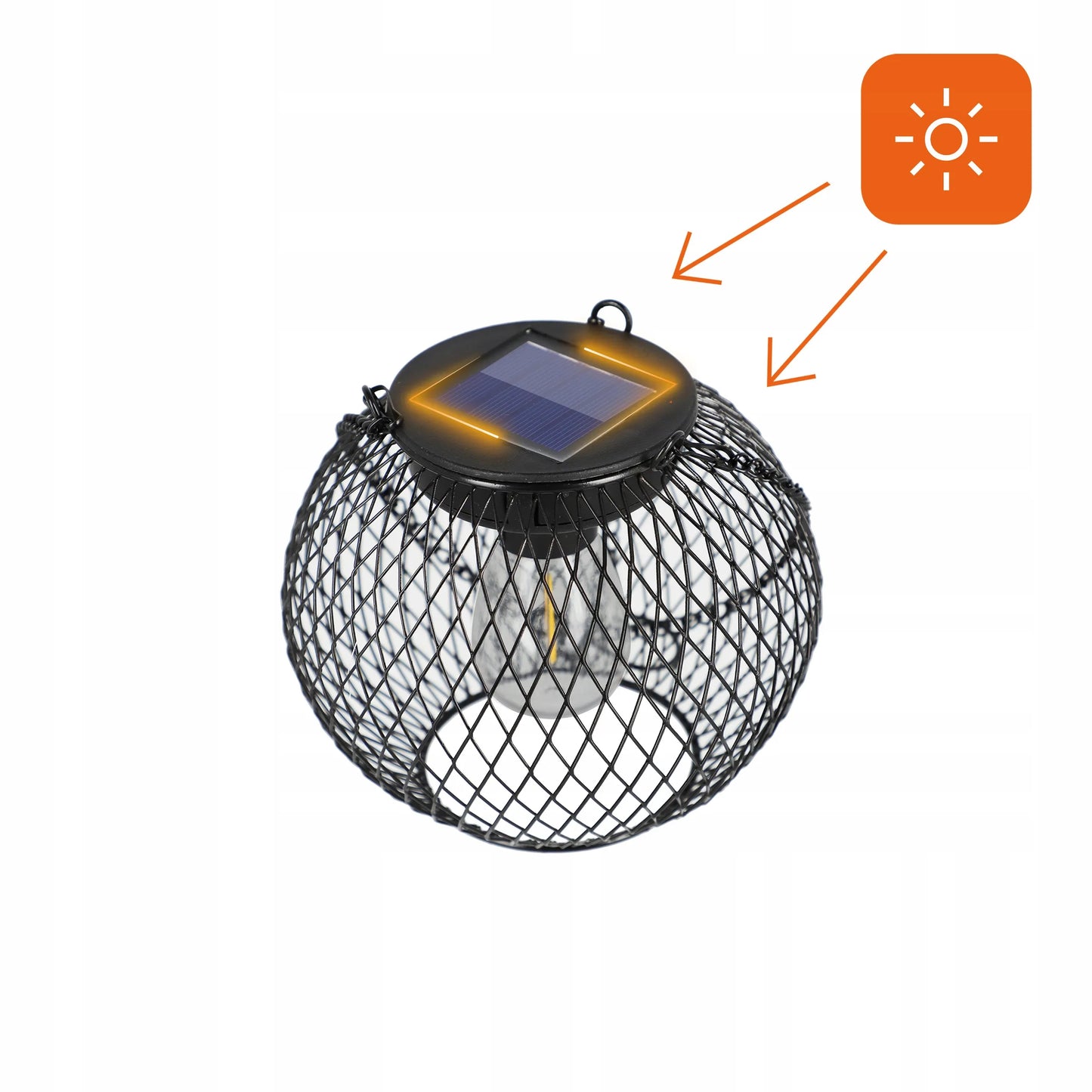 Saulės energija veikiantis LED šviestuvas IP44 sodo rutulys pakabinamas terasos žibintas