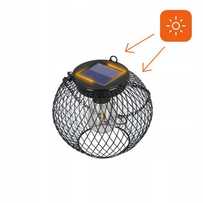 Saulės energija veikiantis LED šviestuvas IP44 sodo rutulys pakabinamas terasos žibintas