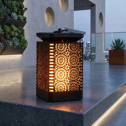 Saulės LED sodo žibintas Smartled liepsnos efekto, su prieblandos jutikliu, kabinamas 2-in-1