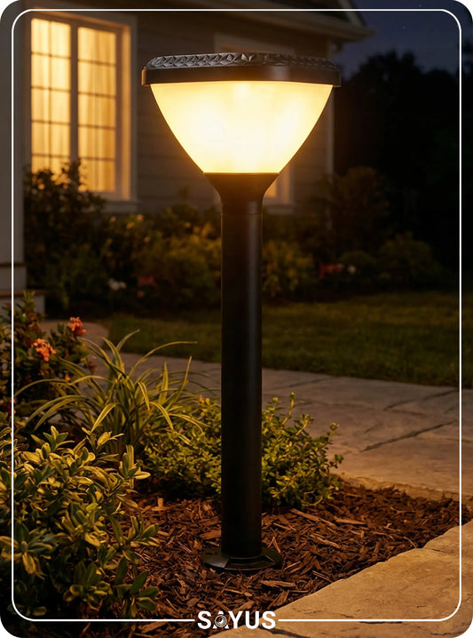 Saulės sodo šviestuvas stulpas LED RGB su nuotolinio valdymo pulteliu 80cm