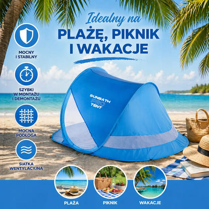 Savaime išsiskleidžianti paplūdimio palapinė Sunpro Blue Lagoon XXL su UV apsauga