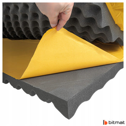 Savaime prilimpantis akustinis skydas „Bitmat FALA“, banguotas, 5 cm, 200 × 100 cm, 2 m²