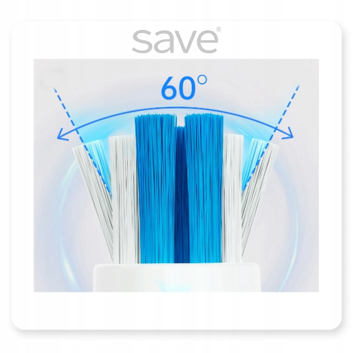 „Save ML950“ elektrinis ultragarsinis dantų šepetėlis su dėklu, įkrovimo pagrindu ir 2 galvutėmis