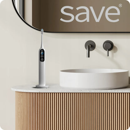 „Save ML950“ elektrinis ultragarsinis dantų šepetėlis su dėklu, įkrovimo pagrindu ir 2 galvutėmis