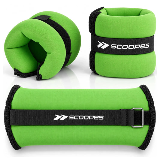 „Scoopes BodyTone 1kg GREEN“ svarmenys riešams ir kulkšnims, 2 × 1 kg