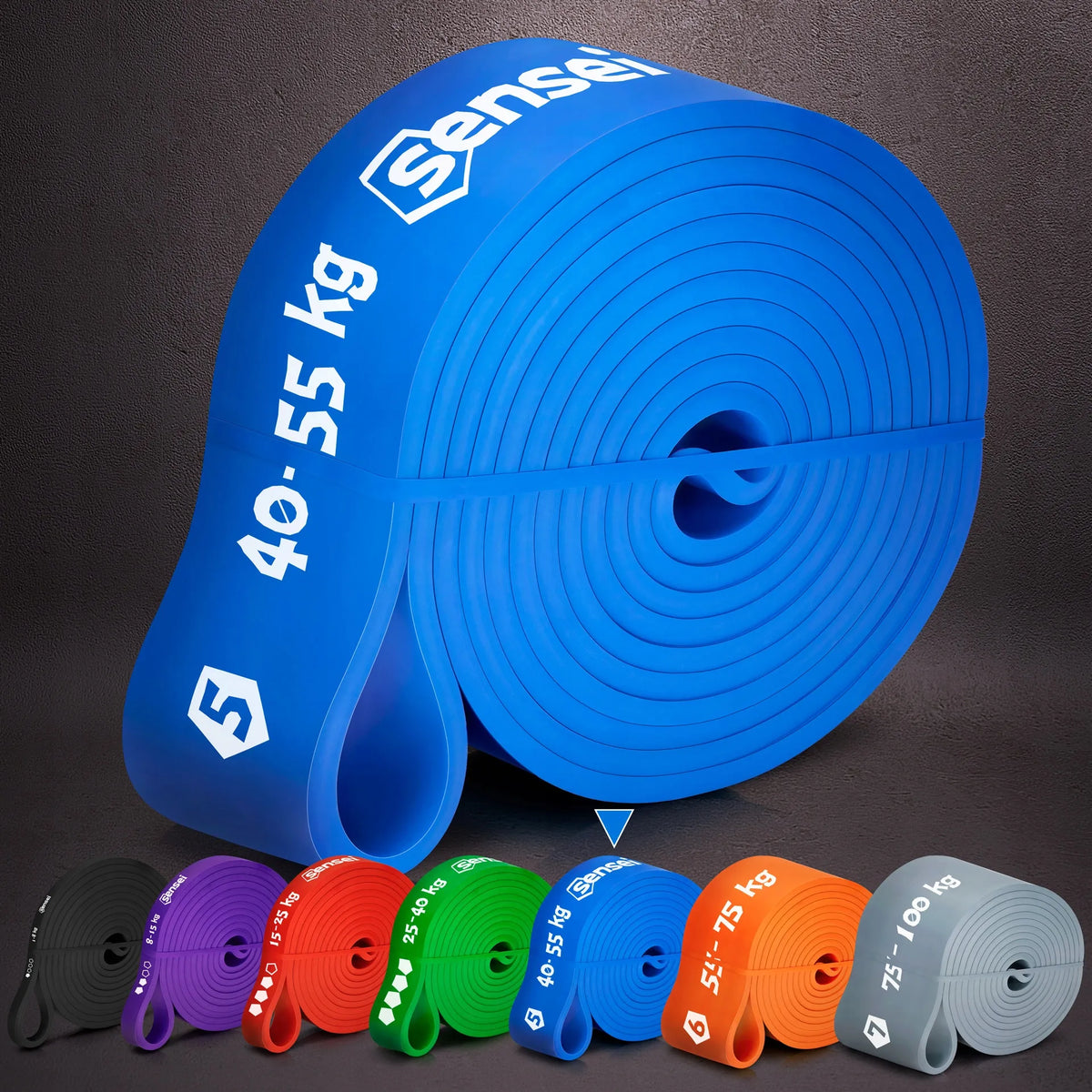 „Sensei Power Band“ pasipriešinimo guma 40–55 kg, guma pratimams ir prisitraukimų treniruotėms