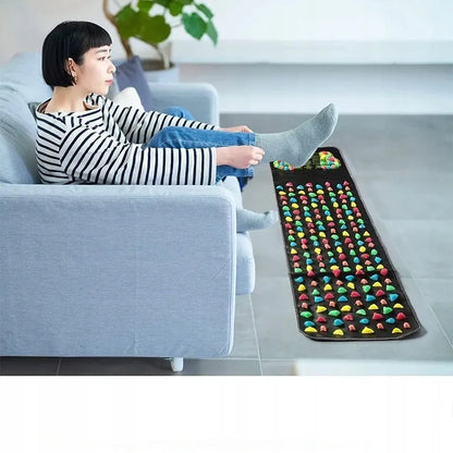 Sensorinis pėdų masažo kilimėlis su akmenukais, mankštos kilimėlis XXL, neslystantis