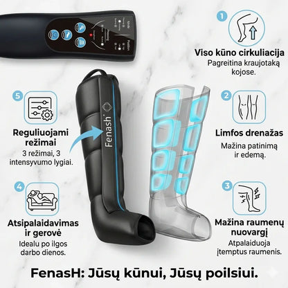 Senti daugiafunkcis kojų kompresinis masažuoklis su limfodrenažo funkcija