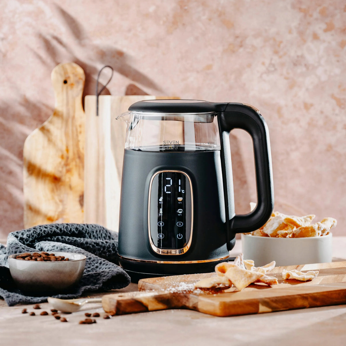 Sevenkraft elektrinis virdulys 1,7 l, temperatūros reguliavimas ir šilumos palaikymas