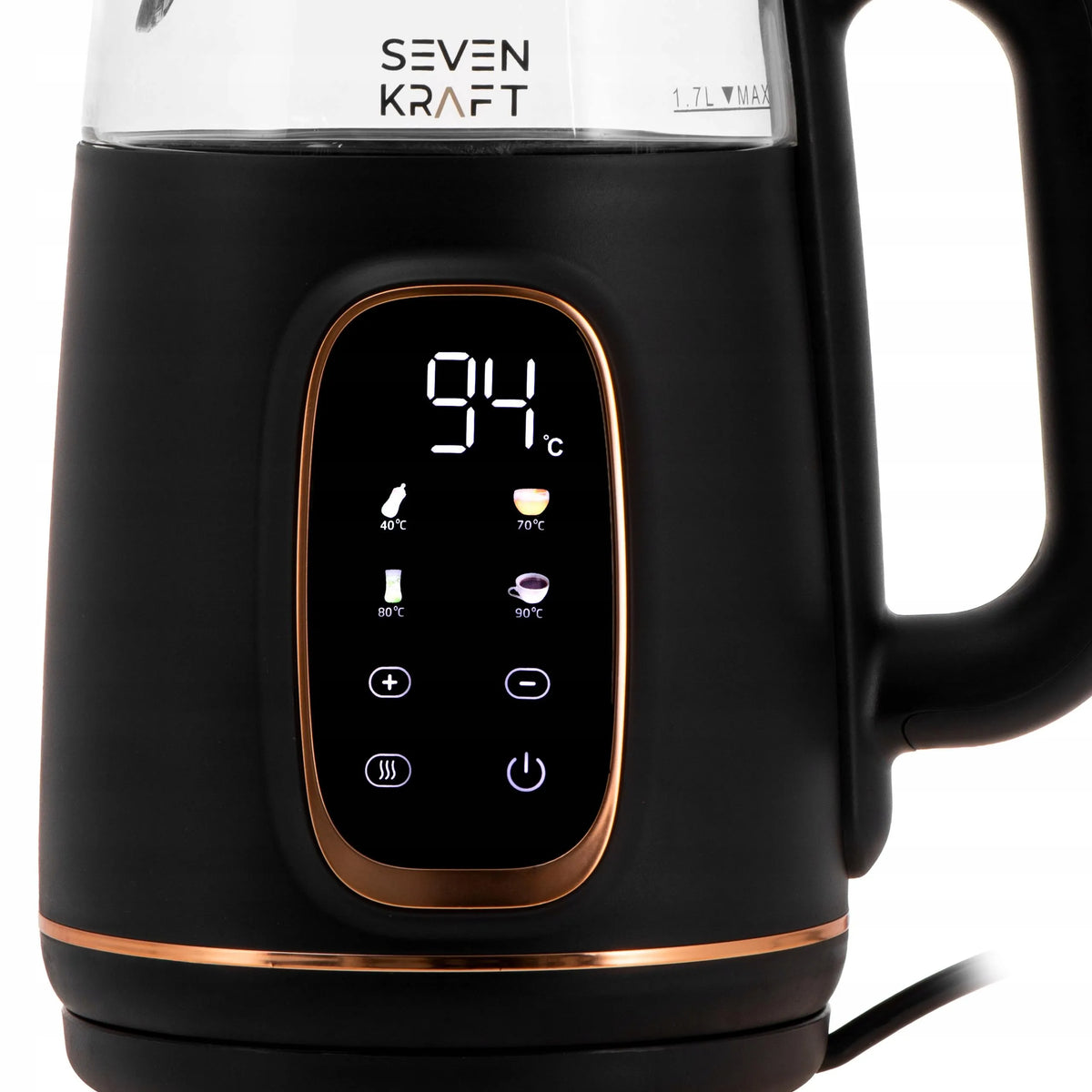 Sevenkraft elektrinis virdulys 1,7 l, temperatūros reguliavimas ir šilumos palaikymas