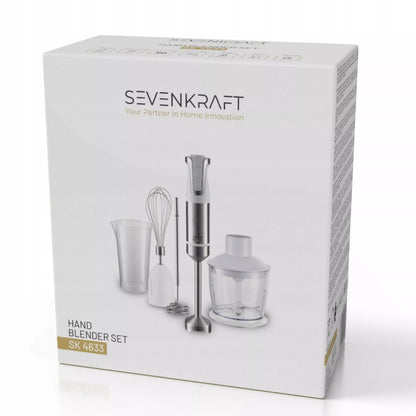Sevenkraft SK 4633W rankinis trintuvas, 20 greičio lygių, smulkintuvas, plakiklis, pieno putų plakiklis, 4 peiliukai