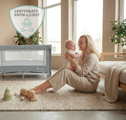 SEVERNO Kids Honey Bunny sulankstoma kelioninė lovelė-maniežas + čiužinys ir krepšys