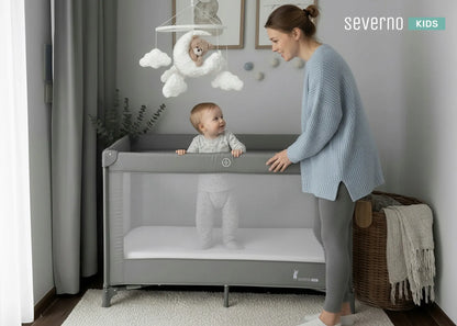 SEVERNO Kids Honey Bunny sulankstoma kelioninė lovelė-maniežas + čiužinys ir krepšys
