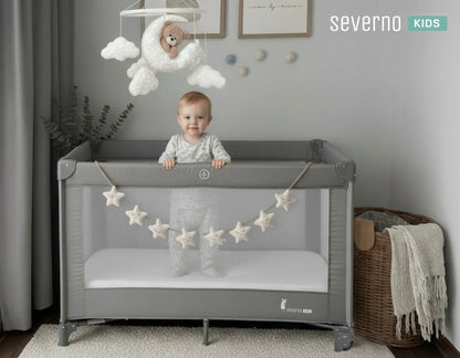 SEVERNO Kids Honey Bunny sulankstoma kelioninė lovelė-maniežas + čiužinys ir krepšys