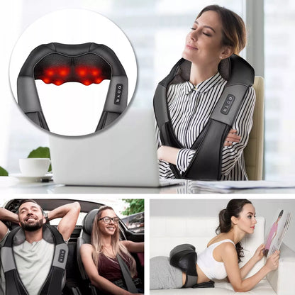 Shiatsu masažuoklis kaklui, nugarai, pečiams ir pėdoms su šildymo funkcija MalTec