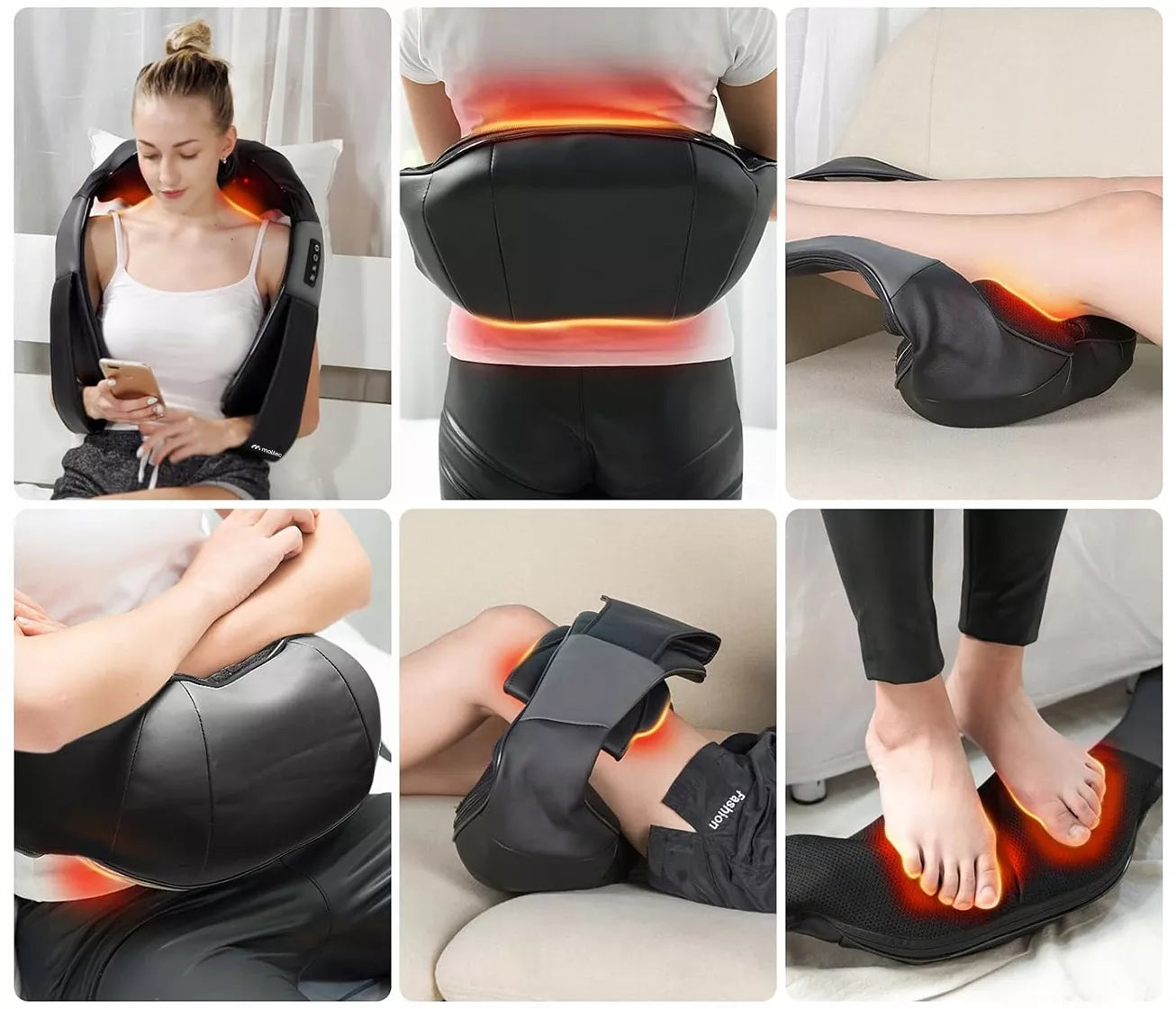 Shiatsu masažuoklis kaklui, nugarai, pečiams ir pėdoms su šildymo funkcija MalTec