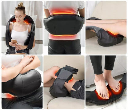 Shiatsu masažuoklis kaklui, nugarai, pečiams ir pėdoms su šildymo funkcija MalTec