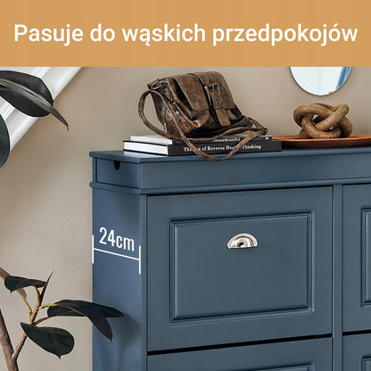 Siaura batų spintelė su 4 skyriais, 24 cm gylio, SoBuy FSR79-B
