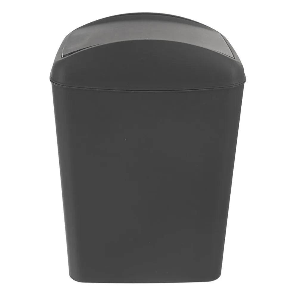 Siaura plastikinė šiukšliadėžė su atverčiamu dangteliu, pilka, 5 l