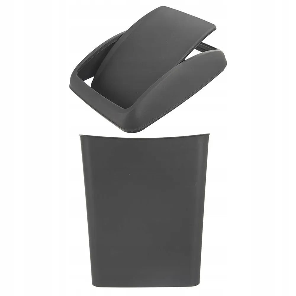 Siaura plastikinė šiukšliadėžė su atverčiamu dangteliu, pilka, 5 l