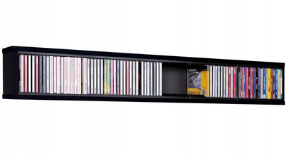 Sieninė CD lentyna, laikiklis 85 garso CD diskams, juoda