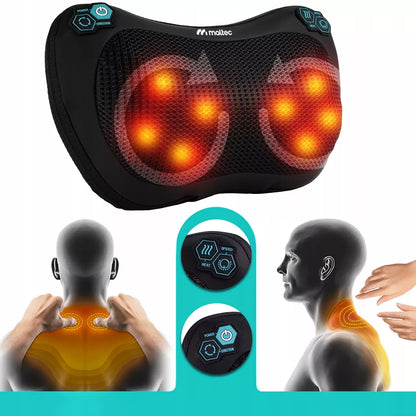Šildanti Shiatsu masažo pagalvė nugarai, kaklui ir kojoms Maltec PRO-Comfy30W-01