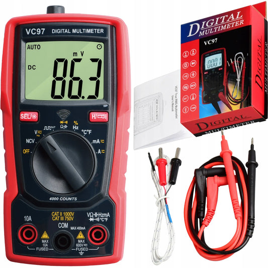 Skaitmeninis rankinis multimetras Benetech VC97 LCD su NCV ir True RMS funkcijomis