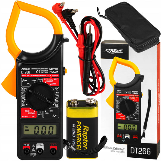 Skaitmeninis replinis multimetras XTREME DT-266 AC/DC su matavimo laidais