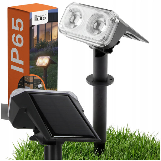 Smartled 2-in-1 saulės energija varomas LED sodo prožektorius su prieblandos jutikliu