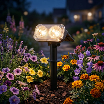Smartled 2-in-1 saulės energija varomas LED sodo prožektorius su prieblandos jutikliu