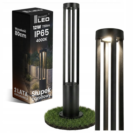 Smartled lauko LED sodo šviestuvas, stovintis 80 cm, IP65, 12W, juodas, 230V