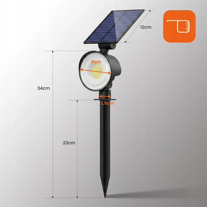 „Smartled“ saulės LED sodo lempa, prožektorius ir sieninis šviestuvas 2v1 su prieblandos jutikliu