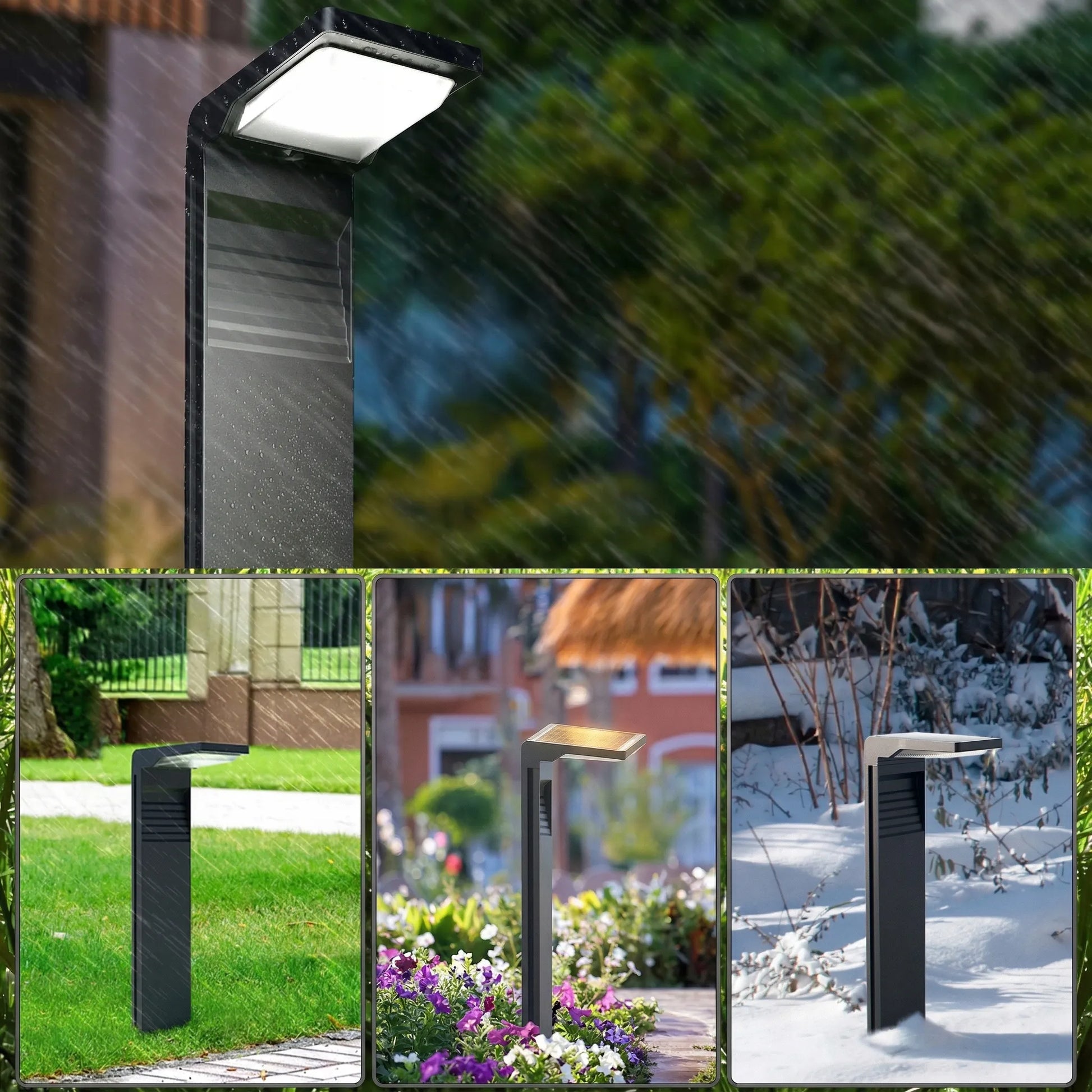 Smartled saulės LED sodo šviestuvas su smaigu, stulpelis, prieblandos jutiklis, 3000K