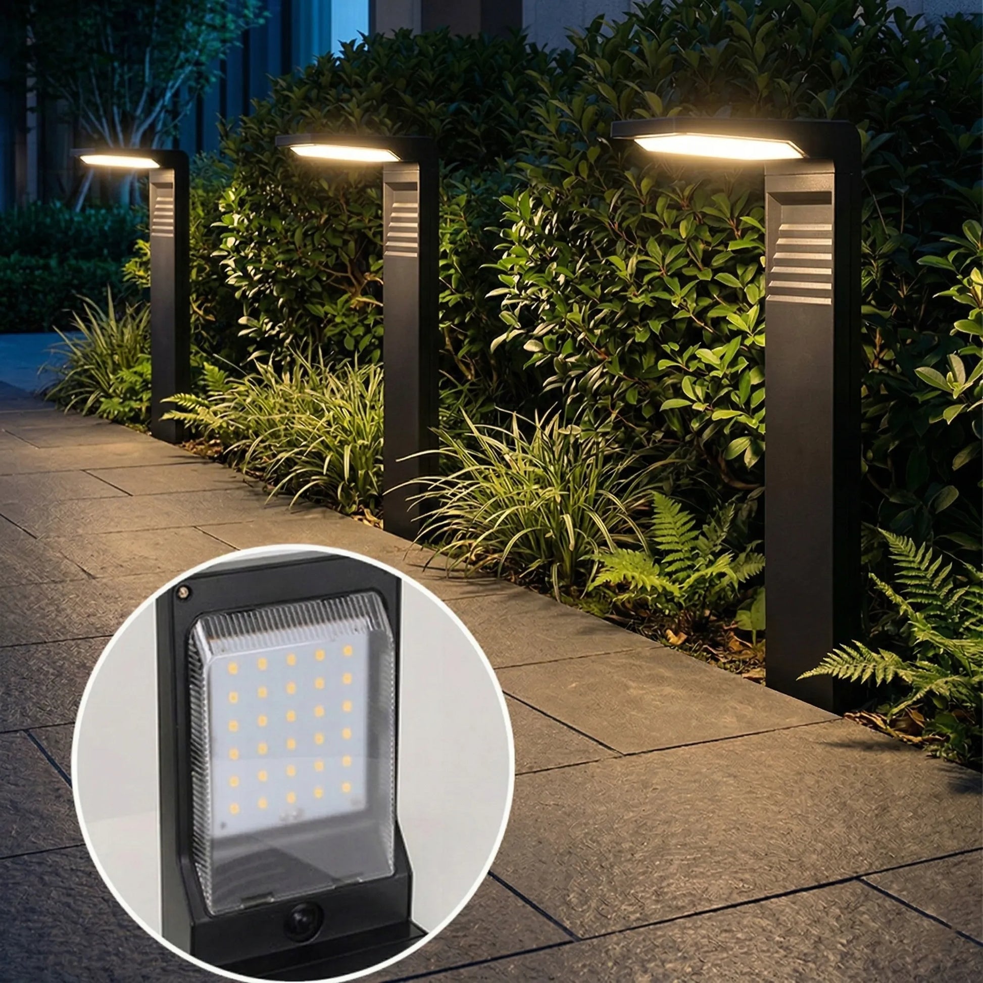 Smartled saulės LED sodo šviestuvas su smaigu, stulpelis, prieblandos jutiklis, 3000K