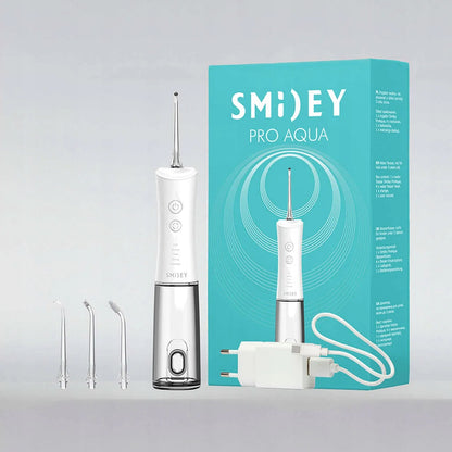 „Smiley Pro Aqua“ belaidis burnos irigatorius, 4 antgaliai ir dovana