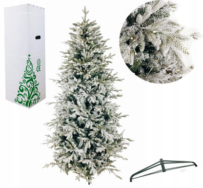 „Snowy“ arktinė eglė PE + PVC, 2,25 m, su integruota girlianda