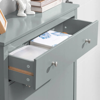 SoBuy batų spintelė su 2 durelėmis ir stalčiais prieškambariui, 25 cm, pilka, FSR89-HG