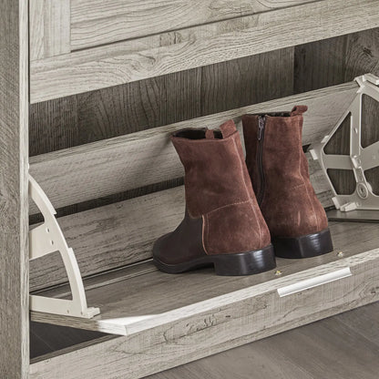 SoBuy batų spintelė su 2 durelėmis, prieškambario baldas, pastatoma, 60x23cm, FSR137-HG